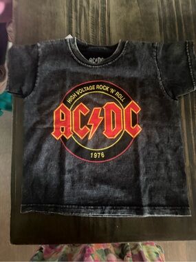 Kids NWOT AC/DC Black Tee with Red & Yellow Logo